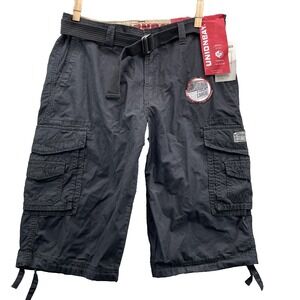 UnionBay Cargo Shorts Men's 34 Black Belted Y2k Gorpcore Outdoors Utility Work